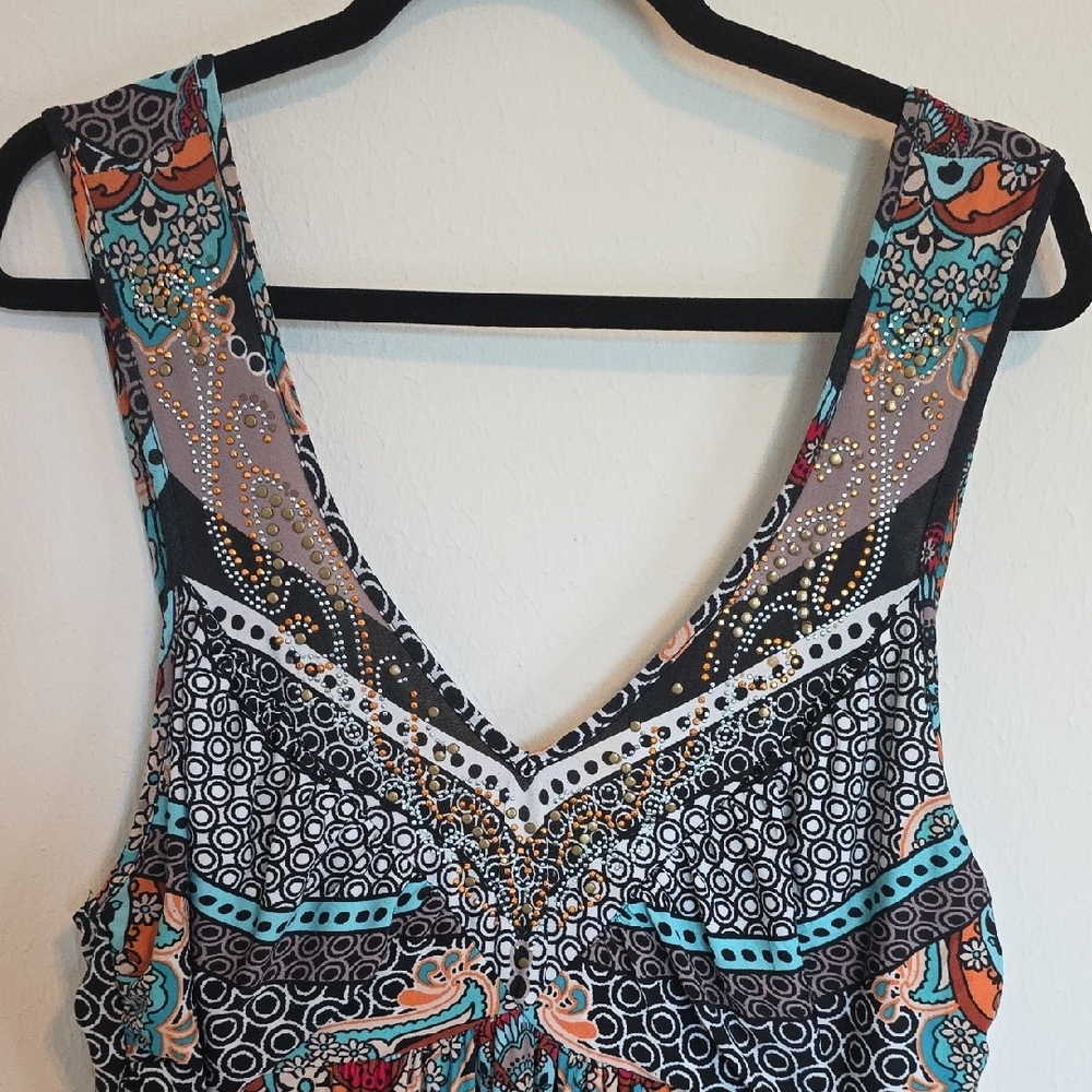 ONE WORLD Multicolor Bohemian Maxi Dress - Picture 9 of 9
